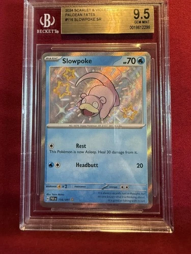 Slowpoke 116/091 Baby Shiny Rare Paldean Fates — BGS 9.5