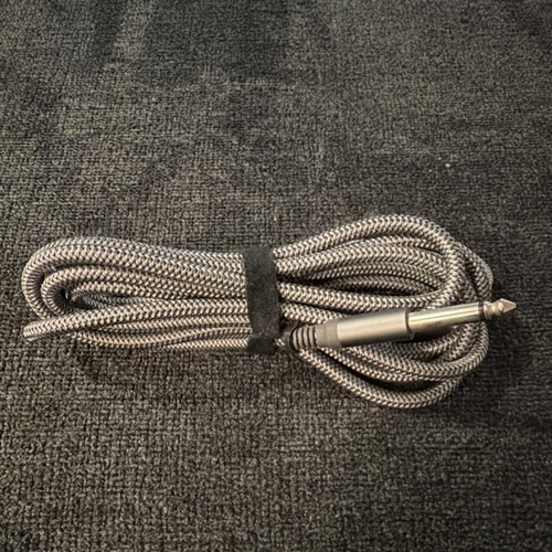 Gray Black Braided 1/4 Inch Instrument Cable 6.35mm Jack Male to Male