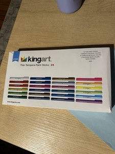Kingart Thin Tempera Paint Sticks 24 Assorted Colors Set D2638 Art Supplies