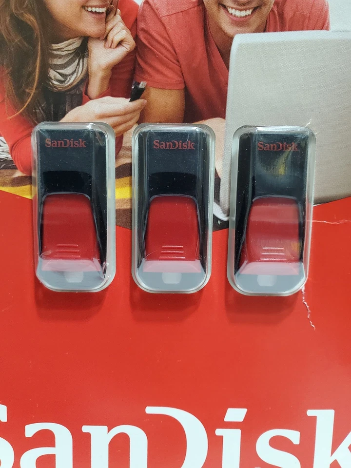SanDisk Cruzer Edge 8GB USB Flash Drive 3 Pack, Sealed Unopened  - Image 2 of 4