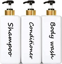 Set of 3 Shampoo  Conditioner Dispenser 21oz Pump Bottles for Bathroom Washroom