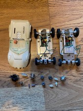 Vintage Slot Car Motors Axles Wheels Body Tires Chassis Kemtron Cox Lot of Parts