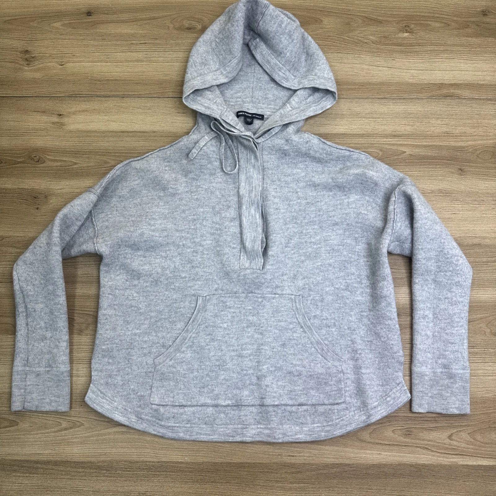 James Perse Los Angeles Women's Cashmere Knit Hoodie Hooded Sweater Top Size 1