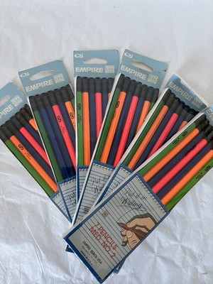 Vtg Empire Berol U.S.A. Neon No 2 Pencils Lot of 6 Packs Flourescent Electric