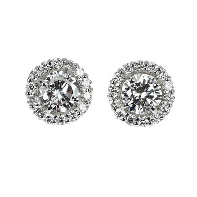 Brand New Pt900/Pt950 Diamond Earrings 0.717ct G/F SI1/SI2 Good/Fair D0.26ct [ES