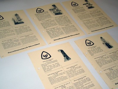 Lot of 5 Vintage Losenhausenwerk Düsseldorf Advertising & Spec Sheets   Tensile
