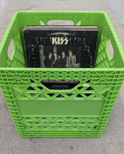 Vinyl Record Album LP 12" 33 RPM Storage Crate Plastic Lime Green Stackable New