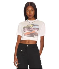 Junk Food Womens Mustang Graphic T-Shirt, marshmallow, XL