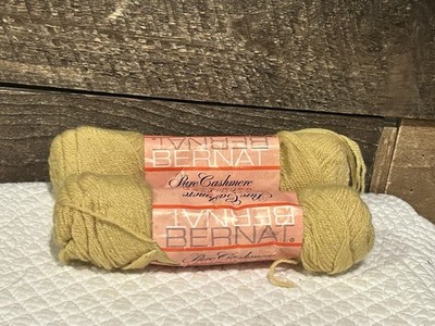 2 Bernat Pure Cashmere Yarn Master Dyed Gold Skeins Vintage NEW