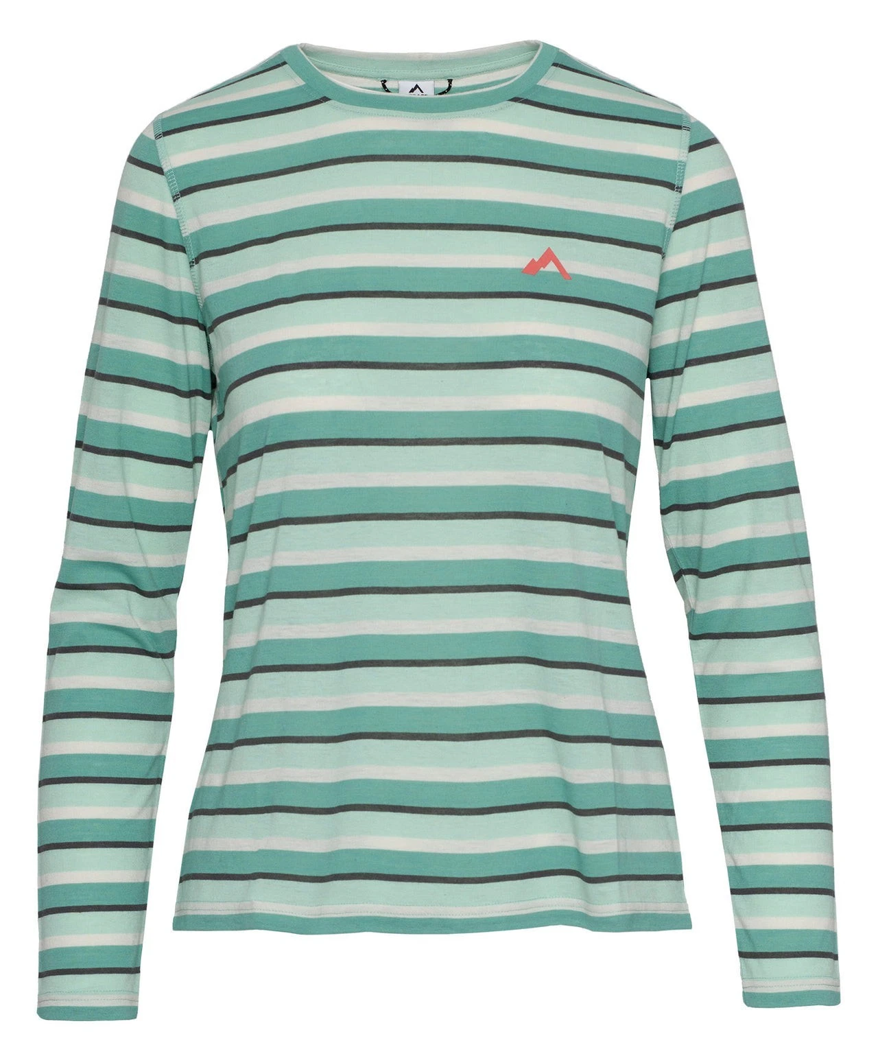 $89 Strafe Women's Vital Merino Long Sleeve Shirt-Aqua Stripe-Medium - New Tags
