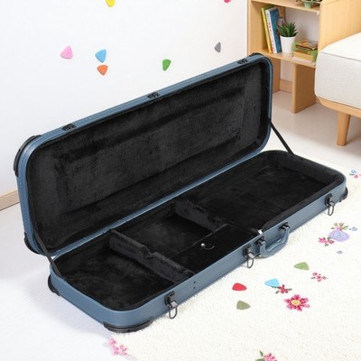 Electric Guitar Hardshell Case Fits Strat-Style - Padded Lockable Molded Blue