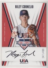 2019 Panini USA Baseball Stars & Stripes Black Ink /499 Riley Cornelio Auto s3g