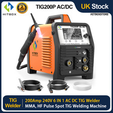HITBOX 6in1 Pulse TIG Welder 200Amp IGBT AC DC Aluminium HF Spot TIG ARC Welder