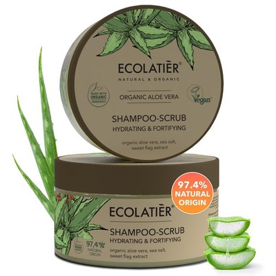 Shampoo Scrub & Scalp Exfoliator with Organic Aloe Vera   Hydrating, Forti