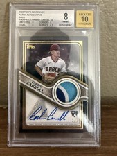 2023 Topps Update Corbin Carroll Reverence Auto Patch RPA 1/1 BGS 8 Auto 10