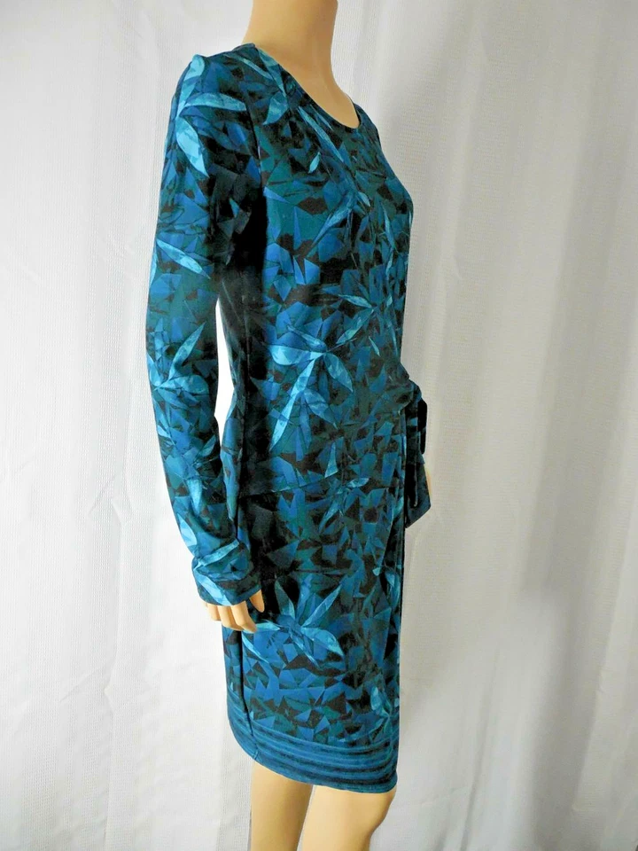 HALSTON платье размер маленький зеленый синий искусственный надежном Джерси вязаный длинным рукавом с Ярлыками - Изображение 2 из 4