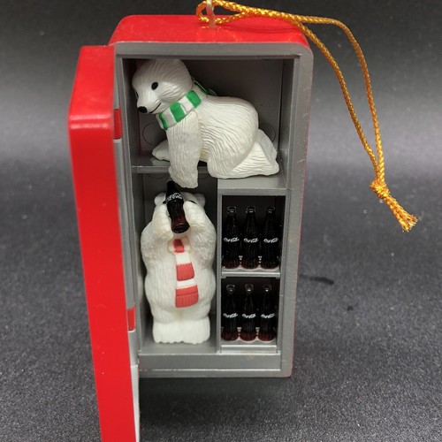 Polar Bear Coca Cola Vending Machine Bears Inside Christmas Ornament 1996 - Picture 4 of 13