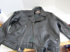 Harley Davidson Leather Jacket Black Men&rsquo;s Size XL STITCHED WORDS ON BACK