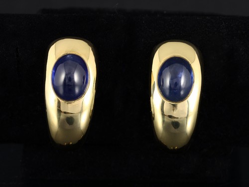 Attraktive Saphir Ohrstecker ca. 6,50ct 12,0g 750/- Gelbgold