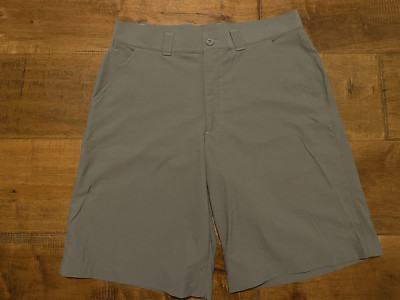 Under Armour Bent Grass Gray Nylon Stretch Athletic Golf Chino Shorts - Men's 32