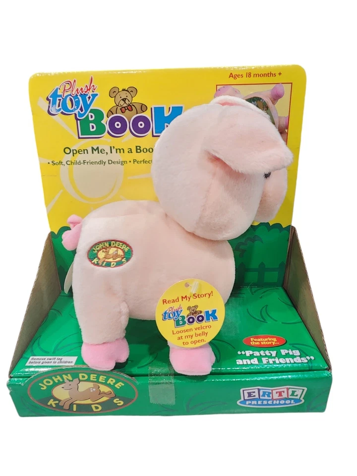 Antigo Livro de Brinquedo Infantil John Deere Patty Pig Ertl Livro de Bicho de Pelúcia Macio 2000 Novo - Imagem 3 de 4