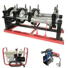 Hydraulic 4 Clamps Pipe Fusion Welder Hand-cranking PE/ PP Plastic 2.5"- 6.2"
