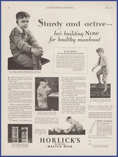 Vintage 1928 HORLICKS Malted Milk Drink Ephemera 20's Print Ad
