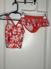 Gymboree Hawaiian Floral Coral Colored Bathing Suit Size 5 T