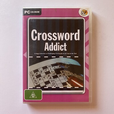 Crossword Addict (2001) PC CD ROM Computer Video Game, Word Puzzle Strategy