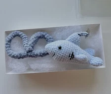 Custom Keychain, Crochet Shark with Name Initial Keychain, Baby Gift