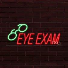 BRAND NEW "EYE EXAM" w/LOGO 30x12x1 INCH LED FLEX WINDOW/WALL INDOOR SIGN 30543