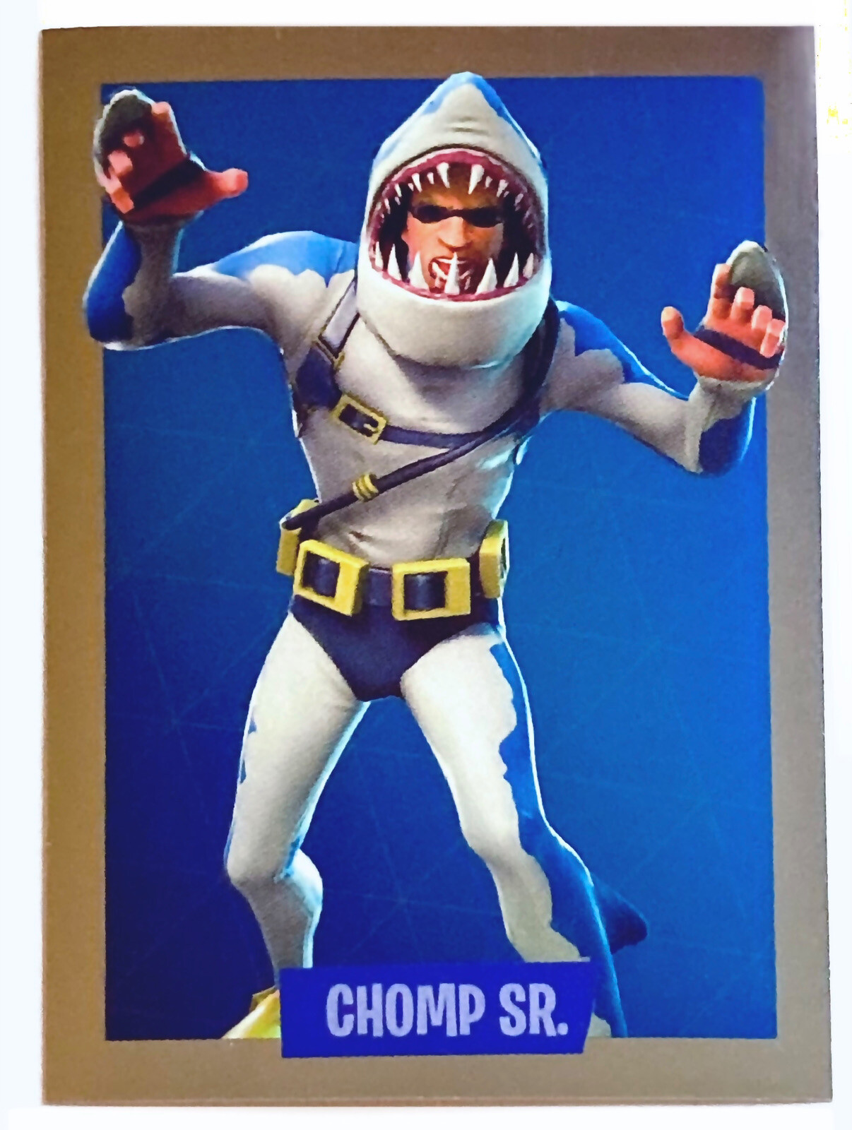 1x 2019 Fortnite Ready To Jump Series Chomp Sr. 218 Foil Sticker Legendary Skin eBay
