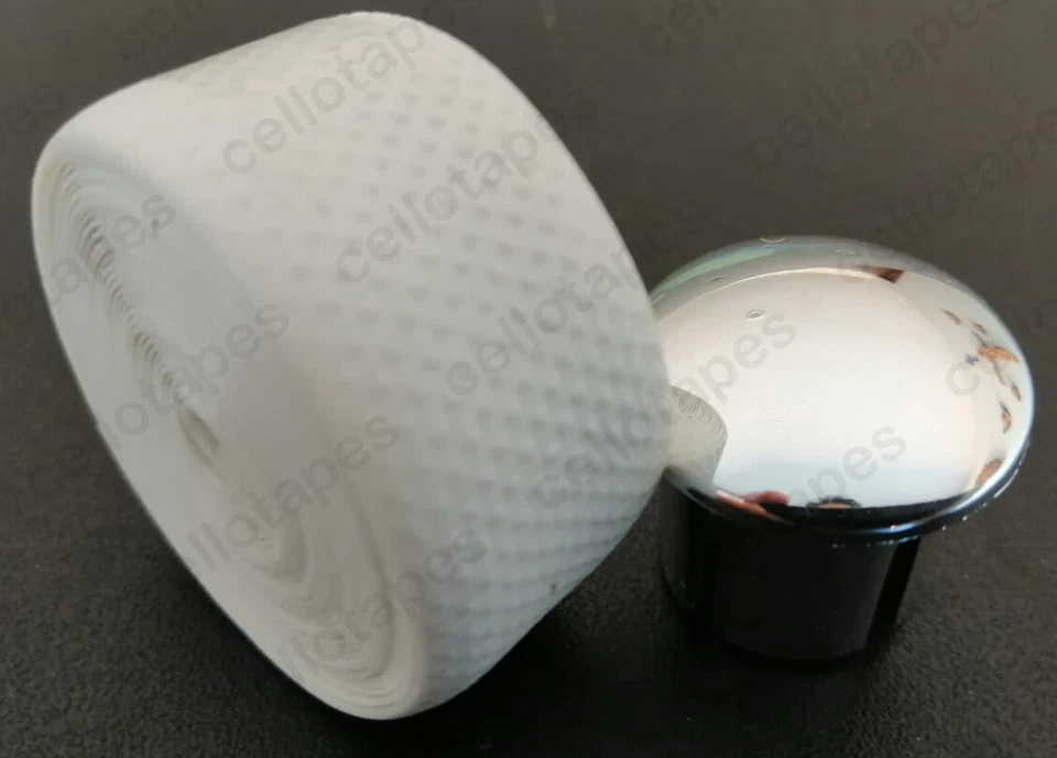 Cinta de manillar BENOTTO GRIS TEXTURIZADO barra de violonchelo bicicleta vintage metalizada blanca Foto 2 de 2