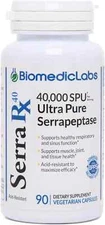 Serra-RX 40,000 SPU Serrapeptase - Acid-Resistant Proteolytic Systemic Enzyme...