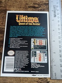 Authentic Vidpro Card Ultima Quest of the Avatar Kay Bee Toys R Us NES Nintendo