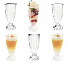 Set of 2 Milkshake Glasses 360ml Knickerbocker Glory Dessert Sundae Glasses