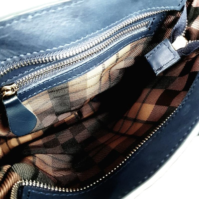 COACH Borsa a tracolla donna VERA pelle di struzzo esotica lusso blu tote borsetta