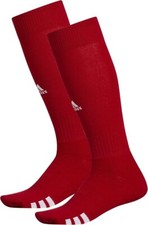 Adidas, University Red w/White Logo Cushioned OTC Socks, 2Pk. Size: Men's 9-13