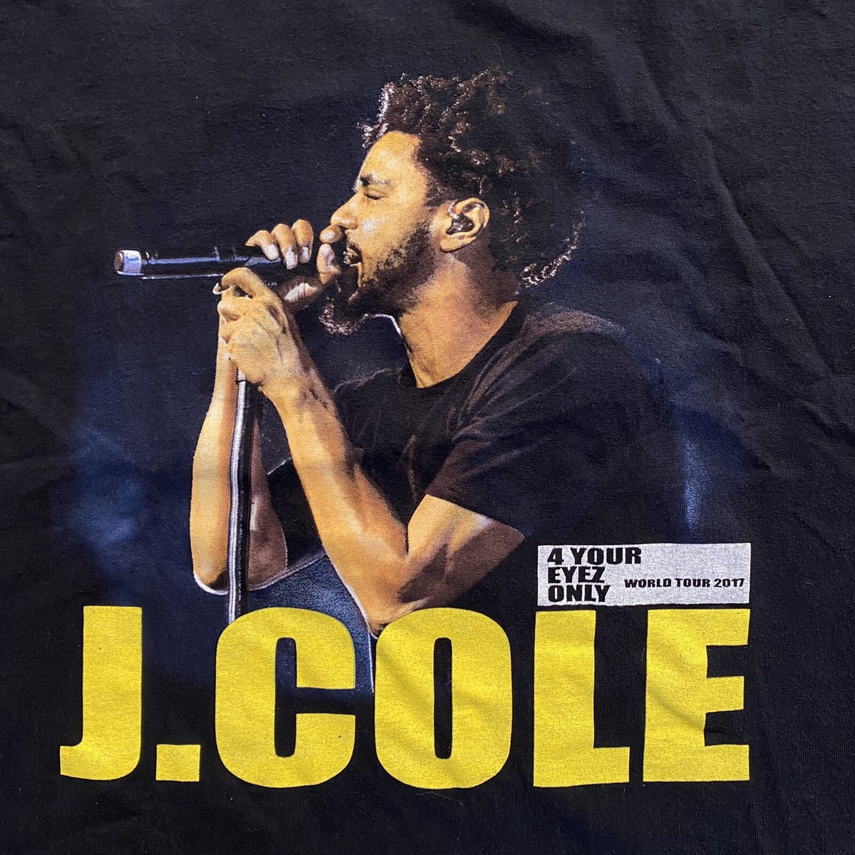 J.COLE 4 Your Eyez Only 2017 Concert World Tour Medium Black T