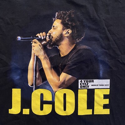 J.COLE 4 Your Eyez Only 2017 Concert World Tour Medium Black T