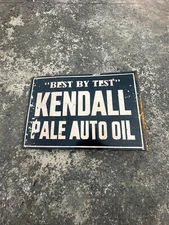 PORCELIAN KENDALL PALE AUTO OIL ENAMEL SIGN SIZE 18X12 INCHES