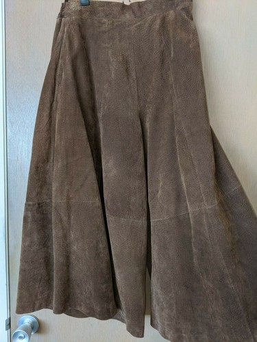 Brown Suede Palazzo Pants by Margaret 