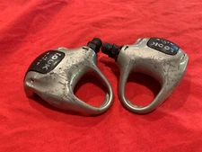 vintage LOOK ARC Clipless Bicycle Pedals 9/16x20 Silver Black used road mtb