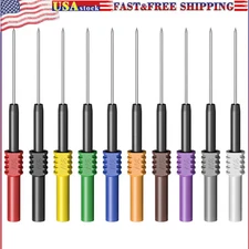 Back Probe Pins 10PCS Flexible Bendable Test Probes 10 Colors for Wire Piercing
