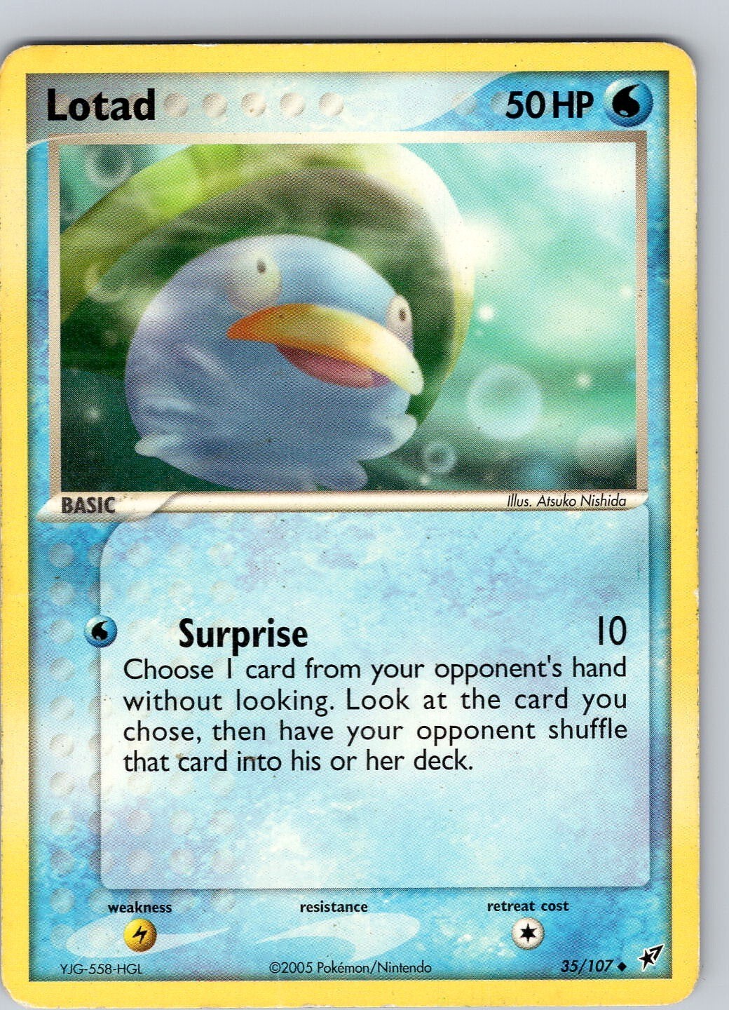 Pokemon TCG Lotad EX Deoxys 35/107 Regular Common Card Played MP