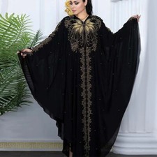 Moroccan Hooded Kaftan Dubai Abaya African Muslim Women Oversize Dress Robe Gown