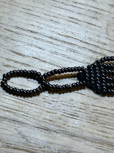 Vintage Beaded Black Cuff Bracelet - Picture 11 of 16