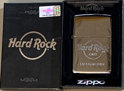 Hard Rock Cafe LAS VEGAS Silver Chrome ZIPPO Lighter New w/ Sealed Sticker  + Box
