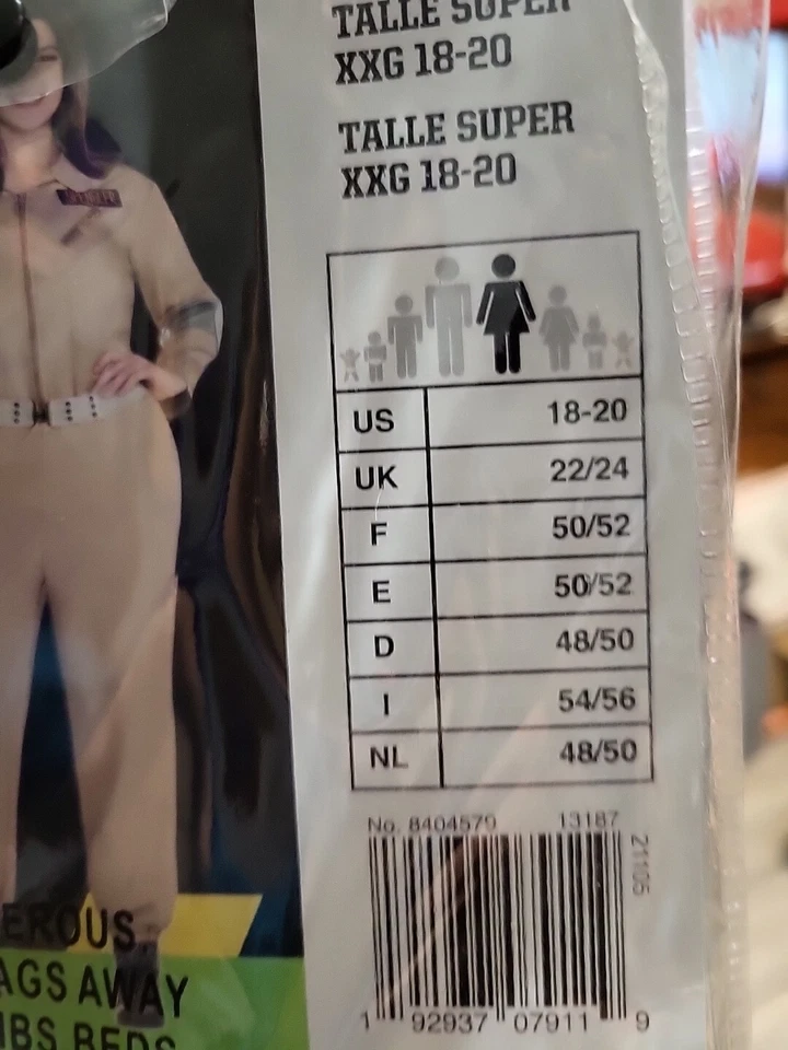 Mono Adulto Cazafantasmas Cremallera con 4 Parches Disfraz Talla 18-20 #3087 Foto 4 de 4