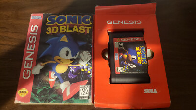 Sonic 3D Blast (Sega Genesis, 1996) with original Cardboard Box - No Manual